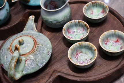 Adored Tianmu Tea Set 4  1350degrees  high-temp colored glaze , 100% raw mineral glaze,ancient technique