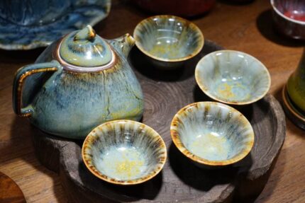 Adored Tianmu Tea Set 5  1350degrees  high-temp colored glaze , 100% raw mineral glaze,ancient technique
