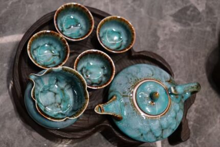 Adored Tianmu Tea Set 2  1350degrees  high-temp colored glaze , 100% raw mineral glaze,ancient technique